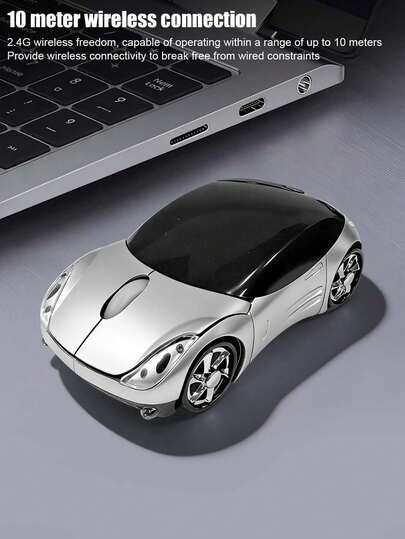 Mouse Gamer Mecânico Sem Fio Fosco 2,4G | Mouse Sem Fio Operado a Bateria, Mouse Sem Fio Único e Legal para Laptop/Computador de Mesa, Leve e Portátil (Bateria Não Incluída)