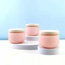 1/3pcs 250ml Pink Cream Jar With Lid Body Lotion Scrub Jar Hair Mask Cosmetic Bottle Container Travel Portable Dispenser Bottle - Pink - View 5