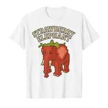 Camiseta de meme de juego para niños con diseño de elefante de fresa, divertida, italiana, para hombres y mujeres, 100% algodón, camisetas de manga corta P495 - Blanco - Ver 1