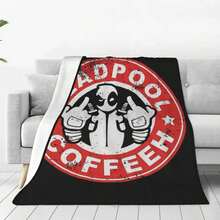 Custom 3D Printed Deadpool Coffeeh Blankets Breathable Soft Flannel Winter Throw Blanket For Couch Car Bedroom - màu đen - Xem 1