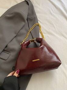 1pc Minimalist High-Quality Fabric Fashionable Versatile Shoulder Bag, Suitable For Outings, Classes, Commuting - Burgundy - View 8