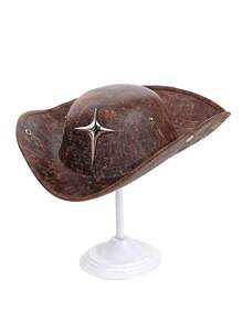 1pc Vintage Pirate Hat, Triangular Pirate Hat, Suitable For Decorating Various Parties, Top Hat, Movie Costume Hat, Clown Hat, Irish Dance Costume, Etc. - Rust Brown - View 18