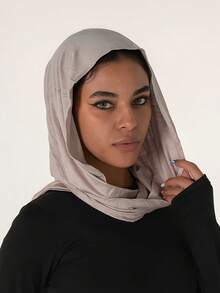 1件装女士经典纯色头巾，预缝制裹身式围巾头巾，可调节多用途头巾，柔软舒适的粘胶纤维面料，适合日常佩戴、运动、瑜伽 - 多色 - 查看 21