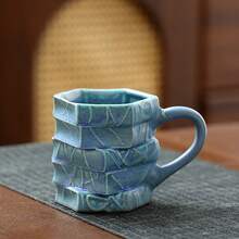 1个陶瓷马克杯，画册造型马克杯，不规则造型马克杯，窑烧釉面咖啡杯，可叠放马克杯 - 彩色 - 查看 5