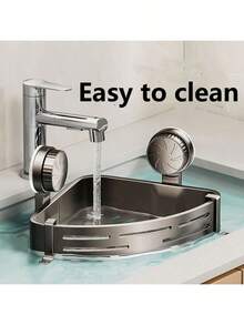 1 Piece Bathroom Storage Patch/Suction Cup Triangle Storage Rack Toilet Supplies Storage Punch-Free Wall-Mounted Bathroom Rack - Multicolor - View 6