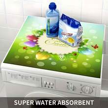 1pc Easter Wreath & Egg Pattern, Warm Family Atmosphere, Silicone, Non-Slip, Suitable For Washing Machine Cover, Dryer Cover, Coffee Machine Mat, Kitchen Counter Mat, Multi-Purpose Household Mat - Multicolor - View 6