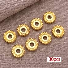 30颗18K镀金隔珠，圆盘形，扁平金属散珠，工艺珠，适用于手链、项链、首饰制作、DIY工艺品，6毫米 - 彩色 - 查看 9