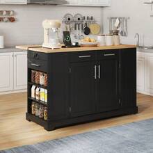 Mobile Storage Islands - Black+Natural + MDF + European - View 8
