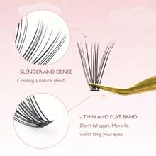 FinyDreamy 10D Lash Clusters 240pcs Individual Lash Extensions Natural Cluster Lashes 12-16mm Mix Lengths C Curl 0.07mm Thickness Eyelash Individual Cluster Lashes Apply Under Your Lashes(10D12-16mm) - ColorB - View 3