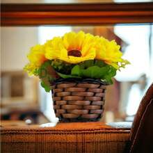Kit 2 Buque com 5 Flor Girassol Artificial P/Decoração casamento, arranjos Buque Moderno 2026 - Amarelo - Visão 3