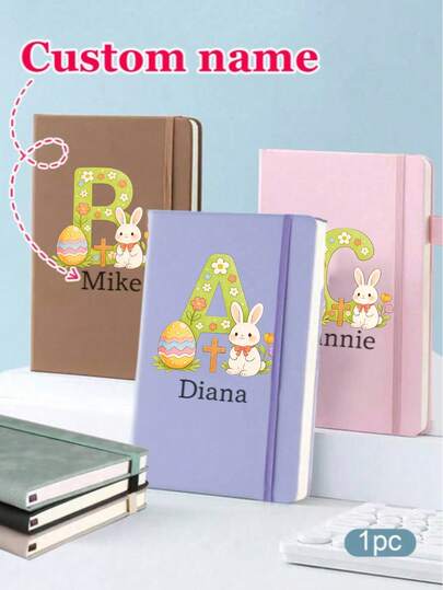 1 pieza Diario de regalo personalizado de Pascua, cuaderno personalizado con nombre, libreta personalizada, cuaderno de trabajo, cuaderno pequeño, diario con estilo de libro, diario de escritura, cuaderno en blanco, diario, cuaderno de puntos, diario de niño, pequeña libreta de bocetos, cuaderno de papel, libreta de bolsillo, bloc de notas, libro de diario multifuncional diario, impermeable, reutilizable, decorativo colorido, lindo, edición personalizada moderna, único, edición de pegatinas personalizadas, opción de regalo ideal - adecuado para él