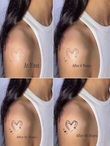 3 Sheets/Set Chinese Style Temporary Tattoos, Elegant Ink Lotus Flower & Butterfly Makeup Design, Sweat-Proof, Matte Finish, Semi-Permanent Herbal Tattoos, Lasting 7-14 Days, Ideal Gift - Brown - View 8