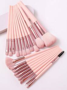 22PCS Makeup Tools Set Including:20PCS Makeup Brush Set+1pc Makeup Sponges+11PCS Storage Bag - Pink - View 9