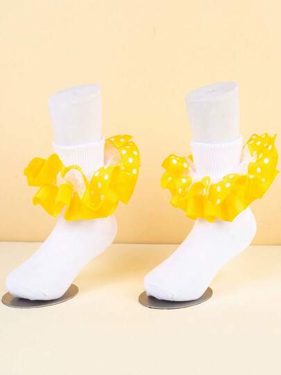 1 Pair Lace Trim Socks, Sweet Princess Style Lolita Socks, Soft Short Socks For Party, Casual, Dance, Versatile, Autumn/Winter