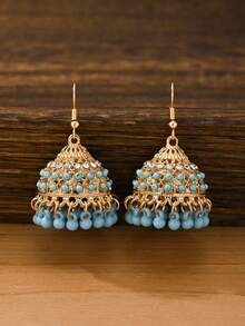 优雅复古风流苏耳环，彩色串珠镶嵌吊坠耳环，适合女性在节日、斋月、派对、婚礼和日常佩戴。 - 吊墜 - 查看 13