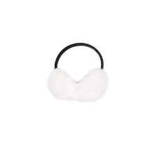 Surell - Faux Rex Rabbit Fur Earmuff With Black Adjustable Pleather Band - Soft Fuzzy Headwarmer - Stylish Comfort Headwear - White - View 1