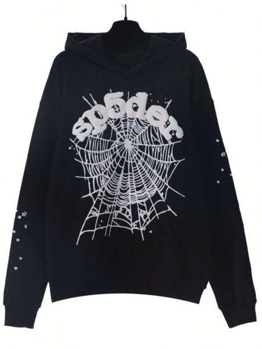 NEW Hip Hop Spider Hoodies Set Y2k Hoodie, Tracksuit Pullover Sweatshirt And Trousers For Women Men Or Women Women Matching Hoodies For Couples Casual Unisex - màu đen - Xem 1