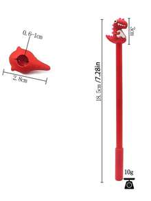 1支创意卡通恐龙中性笔，学生文具可爱硅胶笔帽批发签名笔，减压趣味周边高价值恐龙圆珠笔减压笔 - 長方形 - 查看 6