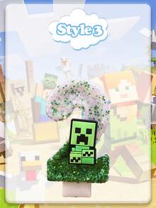 Minecraft 我的世界新款超级闪亮生日蛋糕插件数字蜡烛 0-9岁 小硬汉创意手工蜡烛生日蛋糕装饰成人派对儿童一周岁生日蛋糕装饰套装绿色 - 彩色 - 查看 22