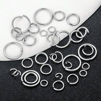 200-Piece Stainless Steel Open Jump Rings For Jewelry Making DIY Accessories Double-Ring Open Jump Ring Connectors