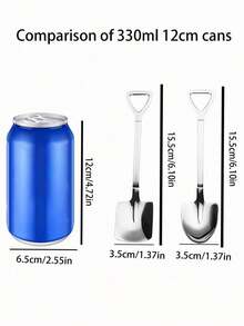 Bộ 5/10 thìa tráng miệng bằng thép không gỉ sáng tạo, thìa hình xẻng, thìa kem, thìa cà phê, thìa trà dài, thìa espresso. - Nhiều màu - Xem 10