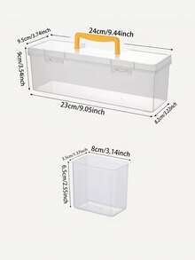 Caja de almacenamiento de herramientas transparente y portátil con múltiples compartimentos, organizador de accesorios como tornillos y llaves para el hogar, caja de clasificación de juguetes, contenedor de almacenamiento portátil con divisiones - Multicolor - Ver 9