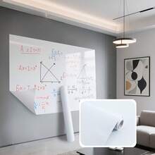 ملصق حائط قابل للمسح الجاف 118 بوصة * 23 بوصة - قابل للإزالة وإعادة الاستخدام، مناسب للكتابة والرسم، لاصق ساكن، رائع لديكور المنزل والمكتب والغرفة، فن الغرافيتي الإبداعي، تصميم موضوع المدرسة - أبيض - مشاهدة 2