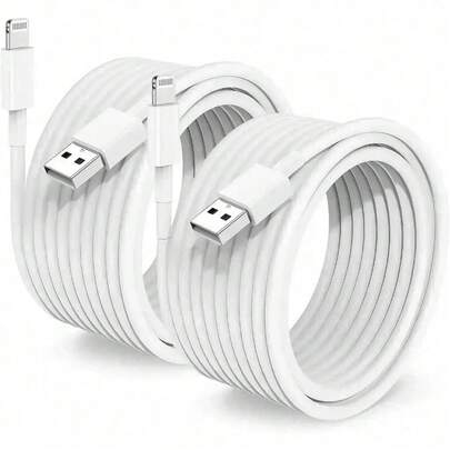 1pack/2 Pack Apple MFi Certified Charger Cable, Lightning To USB Cable 2.4A Fast Charging,  Long Charger /11Pro/11Max/X/XS/XR/XS Max/8/7/6 White