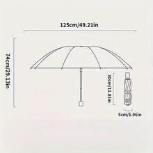 Mustarpicking Guarda-chuva de 125cm/49,2 pol. com 12 varetas, estrutura reforçada, à prova d'água e à prova de vento, guarda-chuva grande manual, disponível 24 horas, itens fofos - A - Visão 2