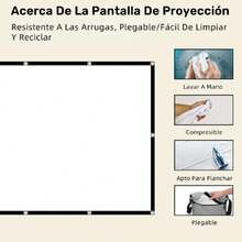 Visualización de Proyector de 120 Pulgadas, 16:9 HD Pantalla de Proyector Portátil,Plegable Portátil, para Exteriores, Interior y Cine en Casa(Gancho y Cuerda Incluidos),40988111 - 10 piezas blancas - Ver 6