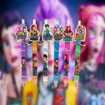 5件套动漫《魔法猎人小队》主题文具套装，包含彩色铅笔、彩色马克笔，节日礼物（包装样式随机）