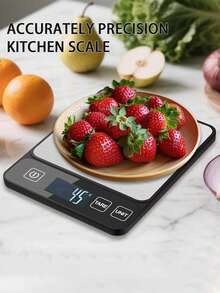 10kg/22.05lb High Precision Digital Kitchen Scale, 1g Accuracy, Large LCD Display, Electronic Food Scale, Coffee Measuring Scale, 6 Unit Conversion: G/Kg/Oz/Lb/Ml/Milk Ml (Batteries Not Included) - Multicolor - View 1