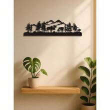 Vintage Metal Moose Wall Art - Nature-Inspired Forest Animal Decor | Handcrafted Living Room Bedroom Office Sculpture, Rustic Modern Housewarming, Halloween, Christmas, New Year Gift - 彩色 - 查看 5