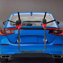 SanBouSi 3 Bike Trunk Rack, Foldable Carrier For SUV Sedan Hatchback, 44lbs Capacity With Scratch-Free Padding & License Plate Visibility, Easy To Install & Store - Black, Red - View 2