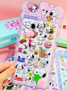 3D立体浮雕贴纸，挤压减压贴纸，可爱贴纸，Y2K风格，可重复使用，趣味十足的减压挤压贴纸，清新甜美风格/极简美学/蝴蝶/动物图案，适用于手机/笔记本电脑/水瓶/汽车 - 彩色 - 查看 15