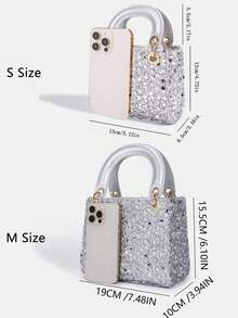 1pc Women's New Fashion Sequin Elegant Handbag, High-End Shoulder Crossbody Bag, Chain Bag, Coin Purse, Wallet, Mother-Daughter Matching Bag, Clutch, Evening Bag, Suitable For Daily Use, Party, Travel, Ideal Gift - Multicolor - View 4