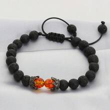 1 pieza de pulsera de 8 mm de textura mate negra, hecha a mano y ajustable, adecuada para añadir solemnidad a ocasiones de negocios - Multicolor - Ver 6