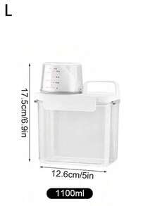 Dispensador reutilizable de detergente para la ropa de 1100/1800/2300ml, apto para detergente en polvo, suavizante, lejía, etc. Con etiquetas, apto para uso en dormitorios, puede contener líquido para la ropa, artículos de baño y decoración de habitaciones - Blanco - Ver 11