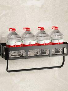 1Pc Space-Saving Wall-Mounted Kitchen Organizer Spice Rack And Food Storage Shelf, Easy To Install, No Drilling Required - Multicolor - View 9