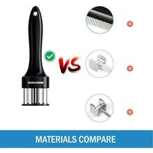 1/2 件装肉锤，配有超锋利不锈钢针，是一款专业的厨房小工具，可用于嫩化和烹饪肉类，例如烧烤、腌制、牛排、牛肉和家禽。 - 均碼 - 查看 9