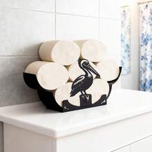 鹤形纸巾架，DIY装饰悬挂配件，适用于浴室、厨房和卧室。可伸缩、可折叠，是一款实用的家居装饰品。创意十足的卫生纸收纳架。 - 黑色 - 查看 2