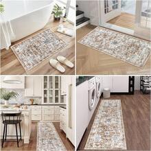 Pauwer 3 Piece Kitchen Mats For Floor Set Boho Non Slip Kitchen Rugs Washable Farmhouse Kitchen Floor Mats Thick Long Kitchen Throw Area Rug Carpet Runner For Hallway Laundry Bathroom - Kem Tân Cổ Điển - Xem 5