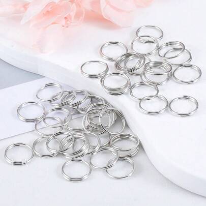 50 Stücke Metall Schlüsselanhänger Blanko Schlüsselring offene Ringe Verbinder, Öffnungsgröße 6-20mm, geeignet für DIY Schlüsselanhänger, Schmuckherstellung, Hundehalsbandhandwerk