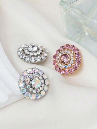 4 Stücke/Set mehrschichtige Cut Out Strass-Metallknöpfe, geeignet für Mäntel, Pullover, Anzüge, Uniformen, zum Dekorieren von DIY-Schuhen, Hüten, Boxen, Schmuck, Nähzubehör