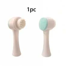 Escova de limpeza facial unissex em silicone macio, 2 em 1, com massagem manual dupla para limpeza profunda dos poros e esfoliação suave. Remove eficazmente células mortas e impurezas do rosto e do corpo. Ideal para massagem, cuidados com a pele, remoção de maquiagem, beleza, limpeza facial, higiene pessoal e limpeza em geral. Portátil e fácil de limpar, pode ser usada em casa, no chuveiro, no banheiro, no spa, na escola, nas férias e na praia. Óleo de limpeza corporal, acessório de banheiro, decoração para banheiro, pequeno utensílio de banheiro, acessório para banheiro, utensílio de banho, artigos de higiene pessoal, presente para o Dia das Mães e para o Dia dos Pais. - A - Ver 10