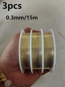 1卷金银金属线，高品质不锈钢首饰线，不褪色、不生锈、不易变色，适用于手链、项链DIY，不褪色串珠线、首饰绳、手工编织线 - 彩色 - 查看 19