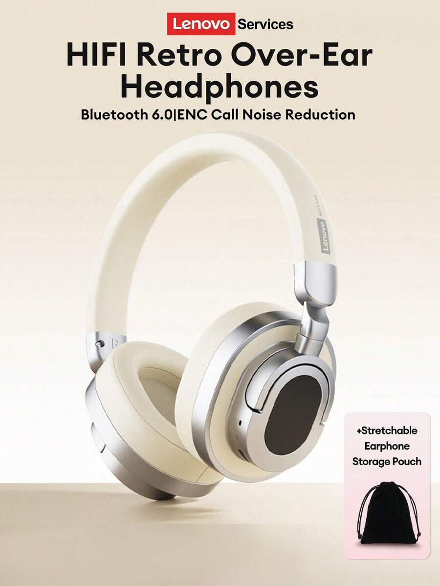 Lenovo 联想 LE602 新款时尚无线耳机，配备便携盒，大驱动单元，HIFI 高品质音效，超长续航，ENC 主动降噪，低延迟，适合运动、跑步、摄影、时尚穿搭，兼容智能手机和电脑，是馈赠佳品。