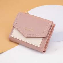 Baellerry 1pc Women's Elegant Envelope Wallet, Large Capacity Coin Purse, Fashionable V-Shaped PU Leather Zipper Wallet With Multiple Card Slots And Coin Pouch - Pink - View 5