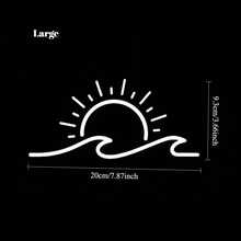 1pc Sun And Wave Pattern Cute Car Sticker, Waterproof And Durable Decal For Wall, Laptop, Car, Truck, Window, Bumper - A - View 7