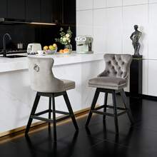 Barstools - אפור + קטיפה + קצף - ראה 1